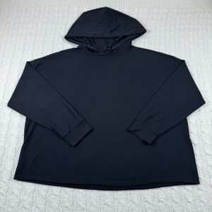 Eileen Fisher Hoodie women’s size small black oversized organic cotton pullover